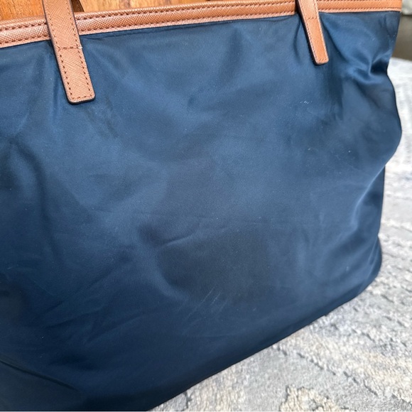 Preowned Michael Kors Kempton Navy Blue Nylon Tote Shoulder Handbag Purse P - Picture 7 of 13